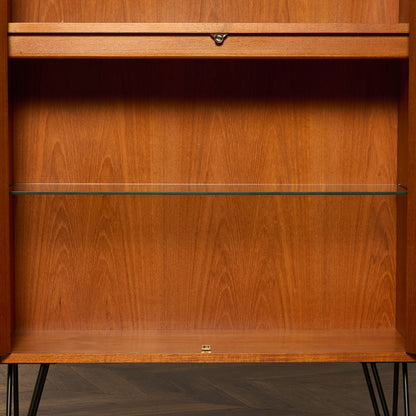 Fresco ガラス ブックケース カスタム アイアン ヘアピンレッグ