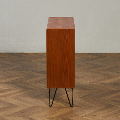 ヴィンテージ ガラスブックケース  カスタム アイアンヘアピンレッグ