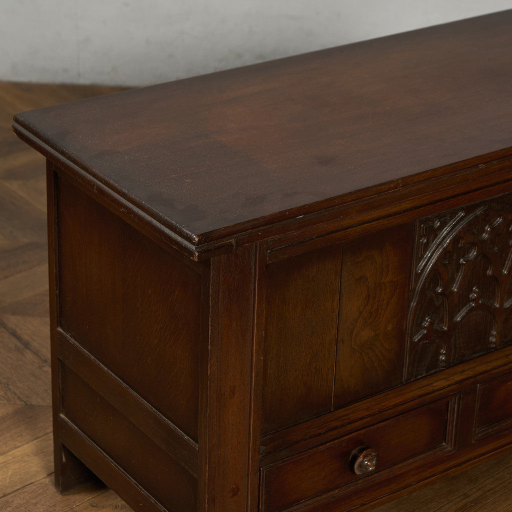 英国 クラシック オーク材 ブランケットボックス