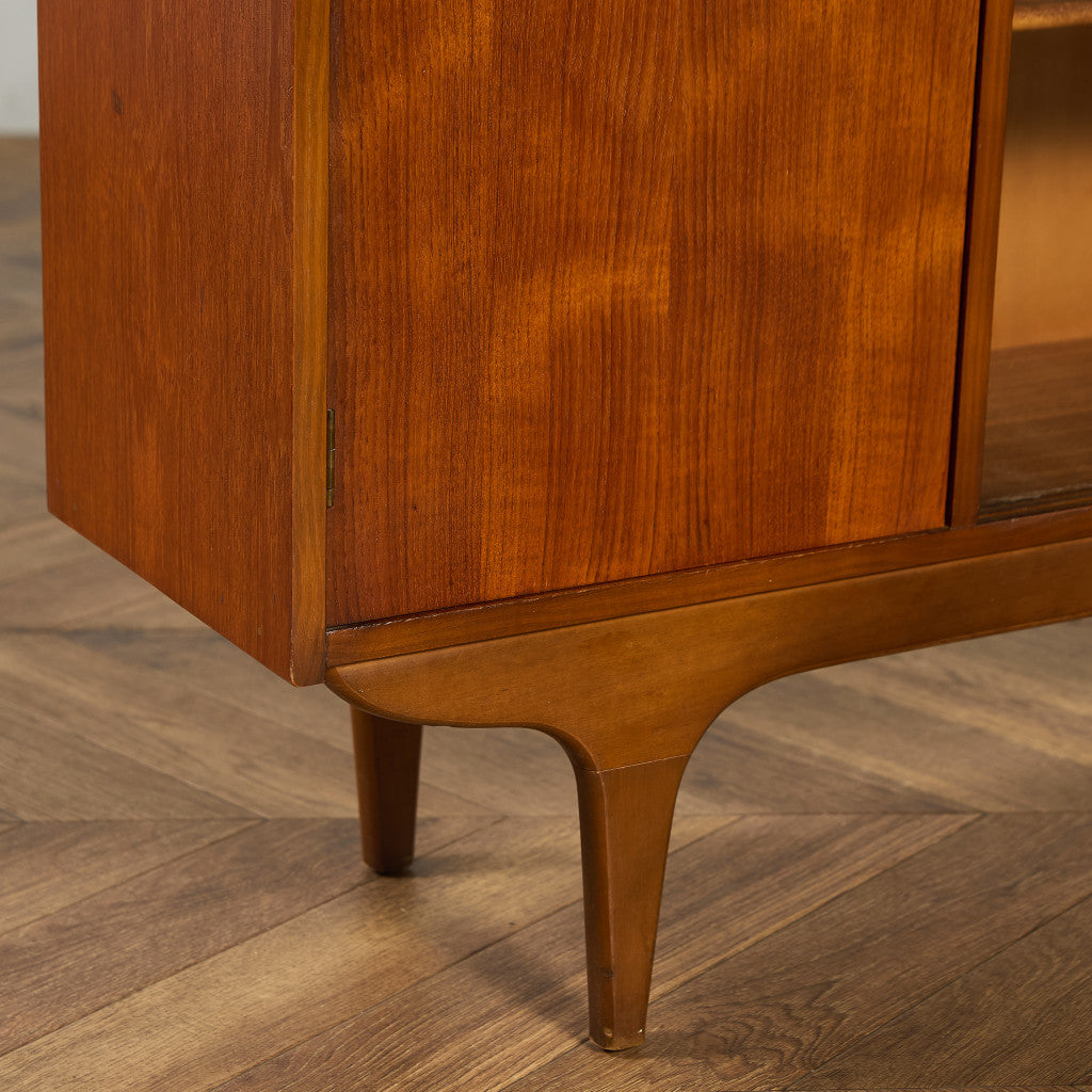 英国 ヴィンテージ ナロー ガラス ブックケース