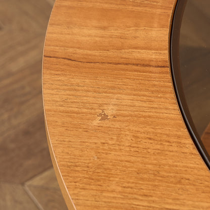 ヴィンテージ スモーク ガラストップ コーヒーテーブル センターテーブル