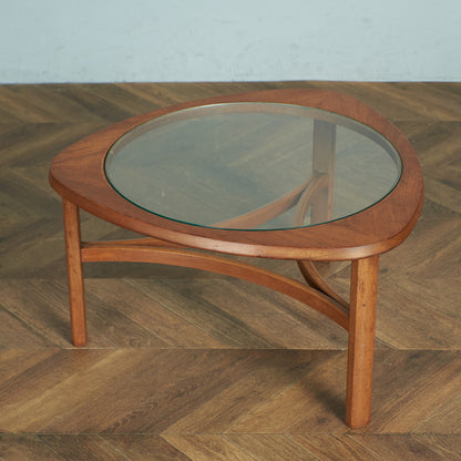 ヴィンテージ トライアングル ガラストップテーブル