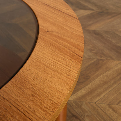 ヴィンテージ スモーク ガラストップ コーヒーテーブル センターテーブル