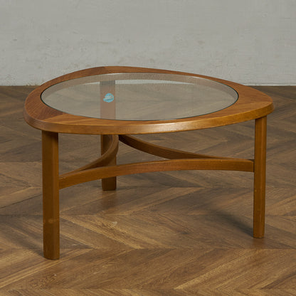 ヴィンテージ トライアングル ガラストップテーブル