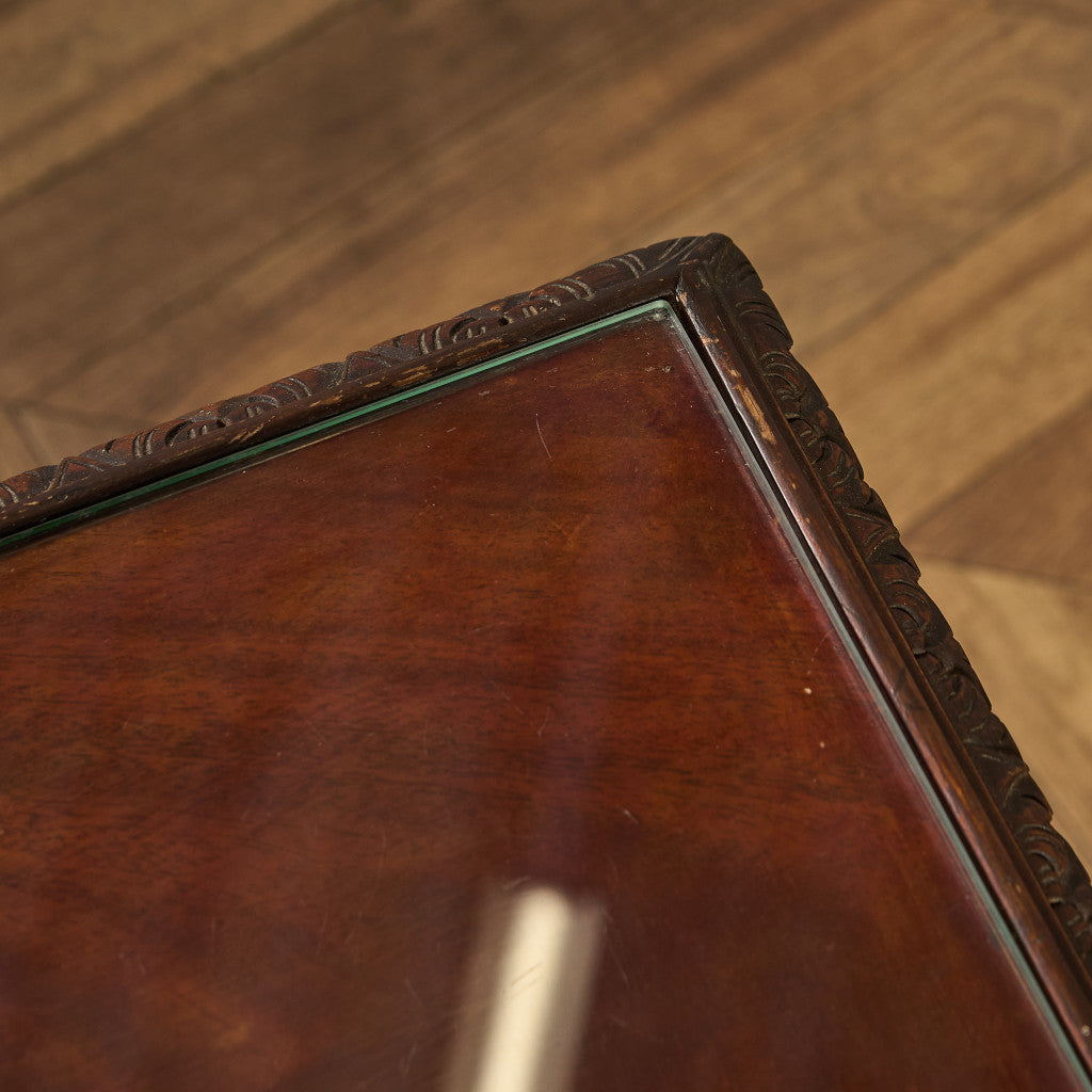 英国 クラシック ガラストップ ネストテーブル