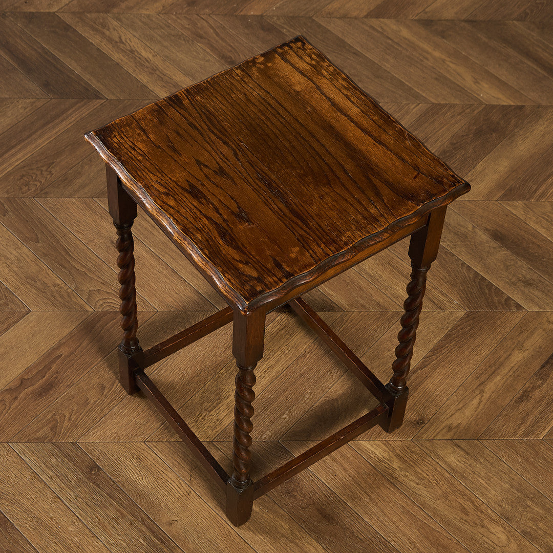 英国 クラシック オーク材 サイドテーブル