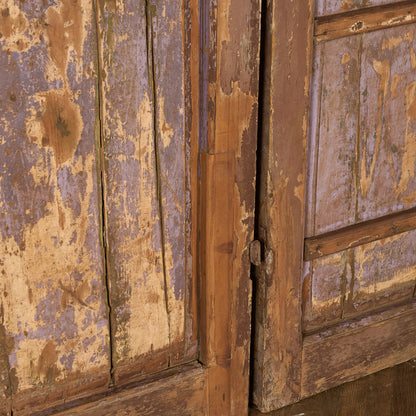 英国 アンティーク 両開き 鉄格子 ウッド ドア 2点セット