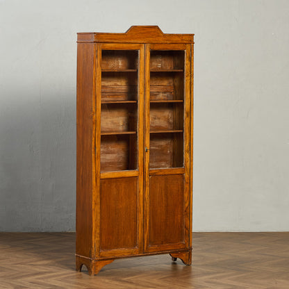 英国 クラシック オーク材 ブックケース 食器棚