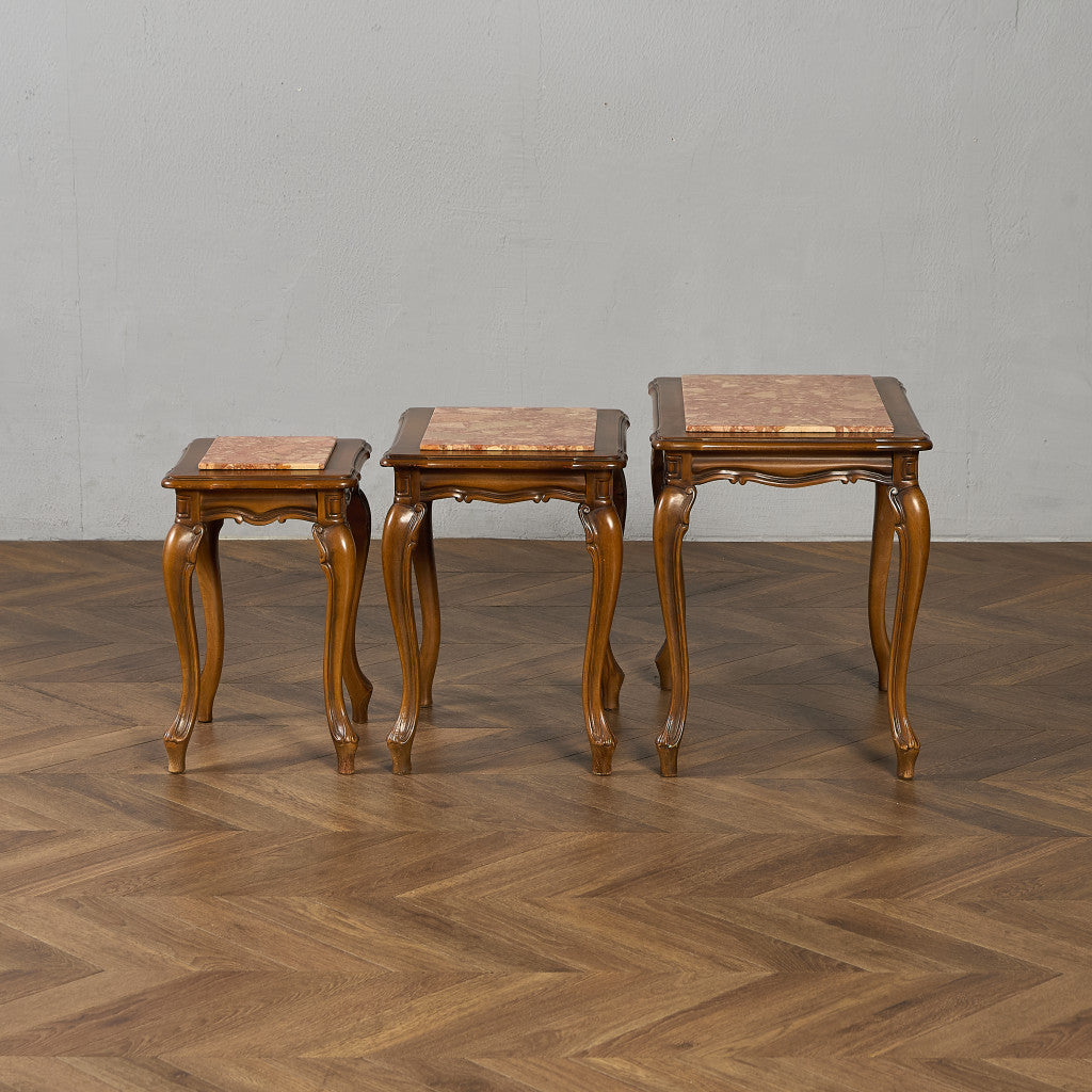 英国 クラシック 大理石 ネストテーブル サイドテーブル #96617