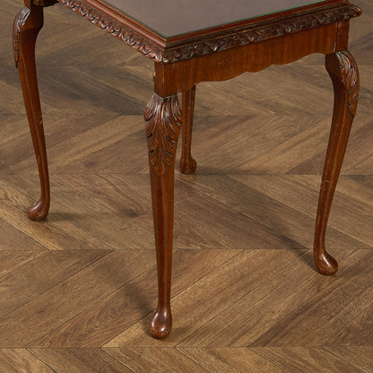 英国 クラシック ガラストップ ネストテーブル