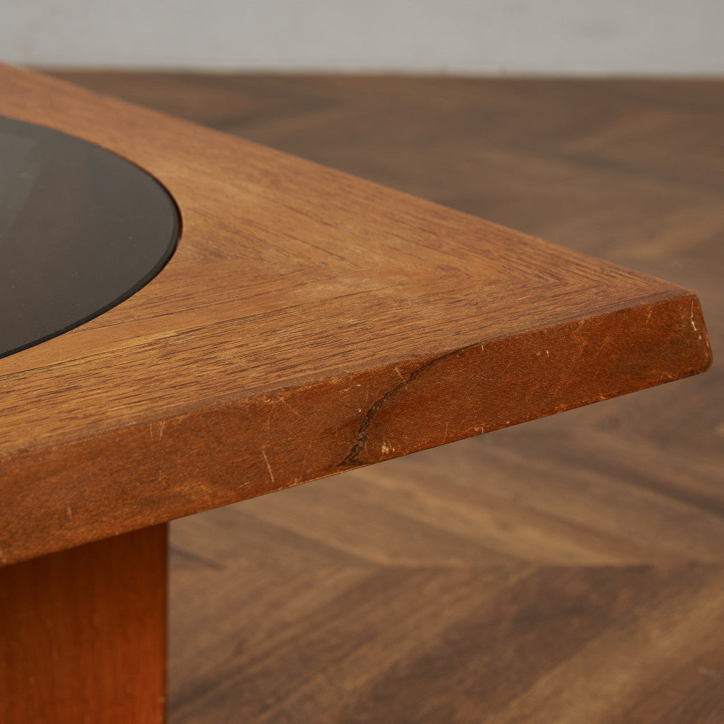 ヴィンテージ スツール付き ガラストップ センターテーブル