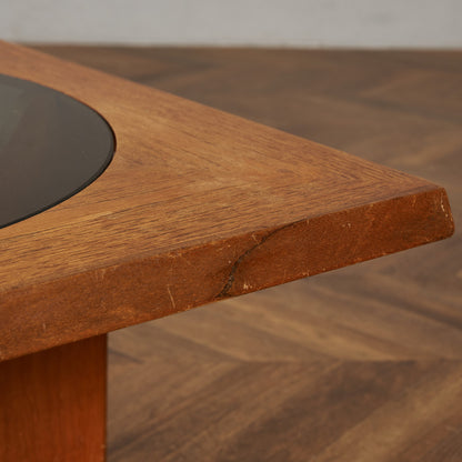 ヴィンテージ スツール付き ガラストップ センターテーブル