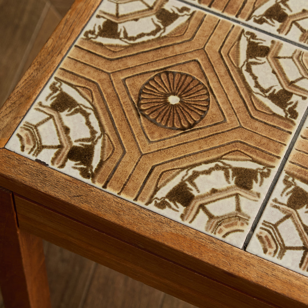 イギリス ヴィンテージ タイルトップ コーヒーテーブル センター