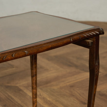 英国 クラシック ガラストップ ネストテーブル