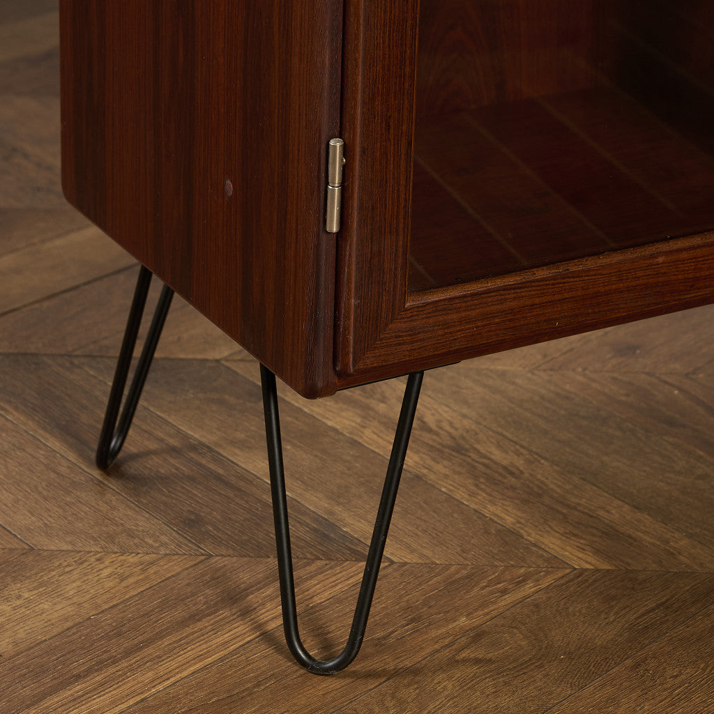 デンマーク ヴィンテージ ブックケース カスタム アイアンヘアピンレッグ