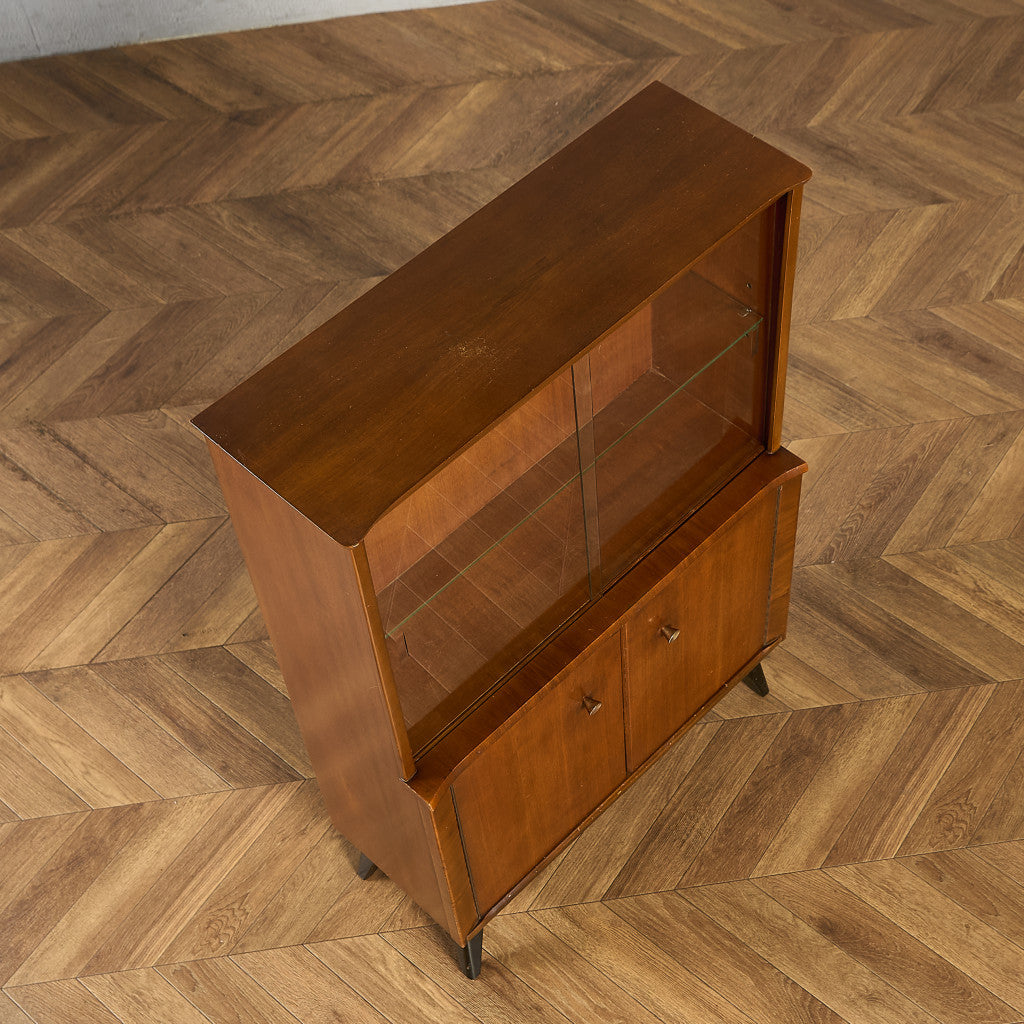 ヴィンテージ ガラス キャビネット ブックケース