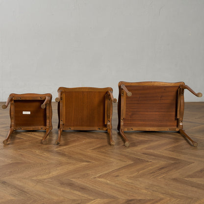 英国 クラシック ガラストップ ネストテーブル #95562