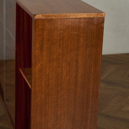 ヴィンテージ ガラスブックケース カスタム アイアン ヘアピンレッグ