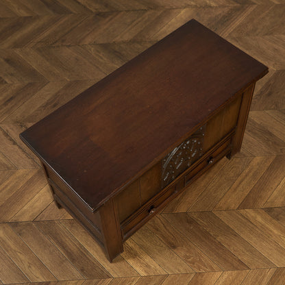 英国 クラシック オーク材 ブランケットボックス