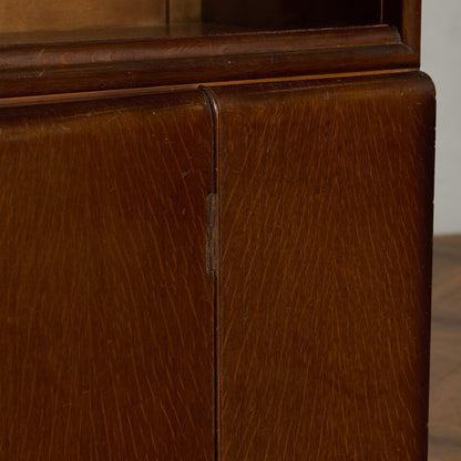 英国 クラシック ガラス ブックケース 食器棚