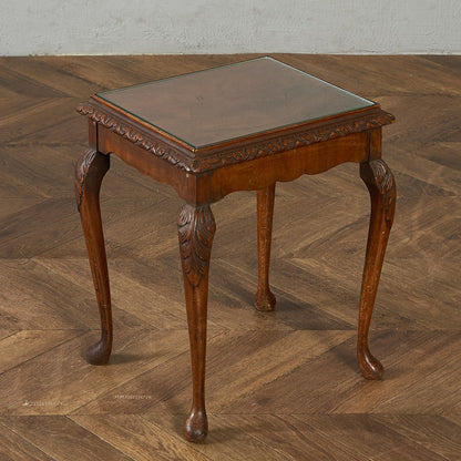 英国 クラシック ガラストップ ネストテーブル