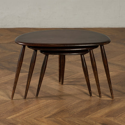 ヴィンテージ ネストテーブル ぺブルテーブル ブルーラベル