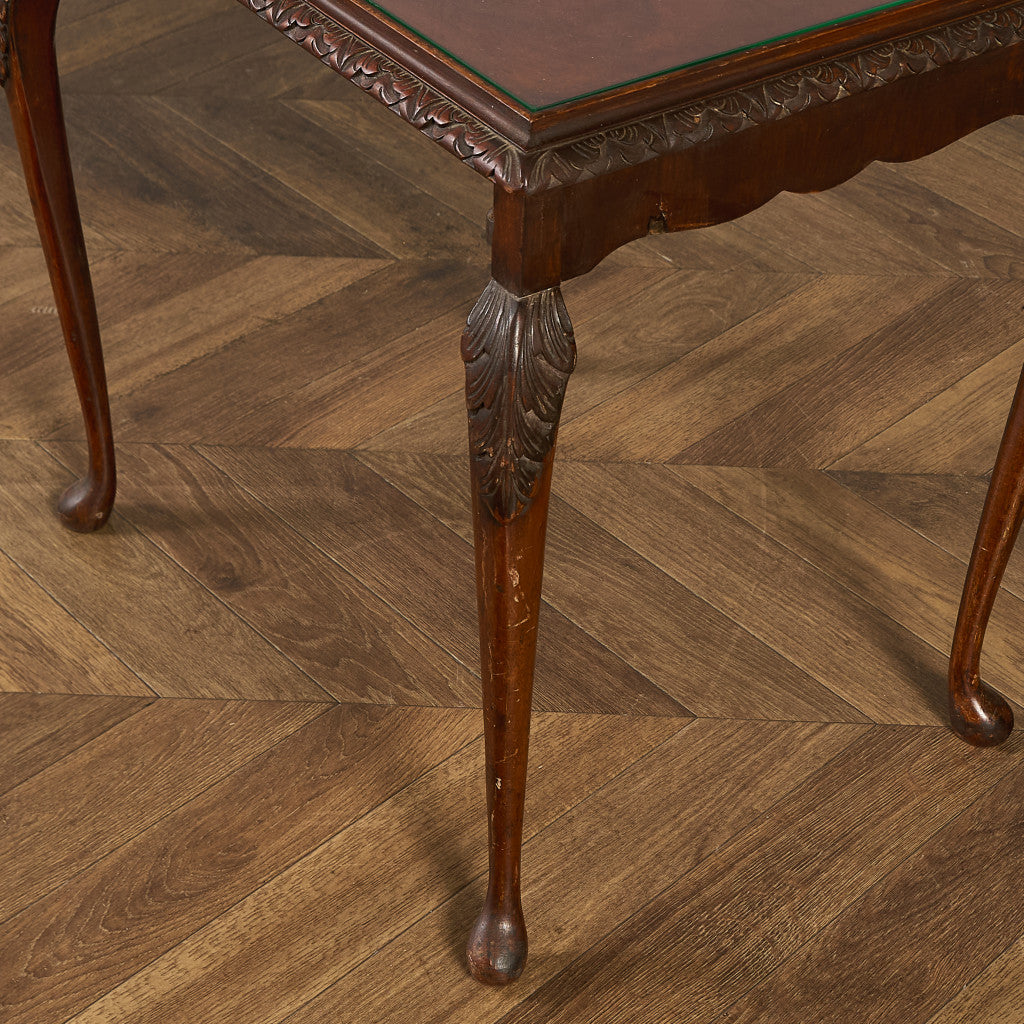 英国 クラシック ガラストップ ネストテーブル