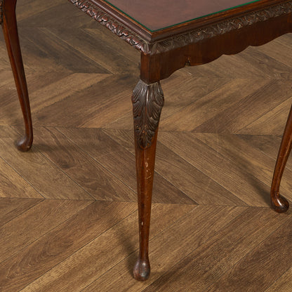 英国 クラシック ガラストップ ネストテーブル