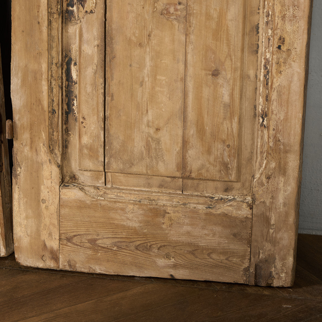 英国 アンティーク 両開き 鉄格子 ウッド ドア 2点セット