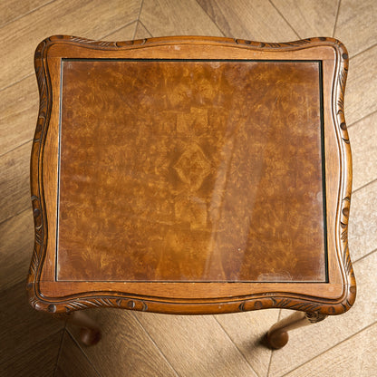 英国 クラシック ガラストップ ネストテーブル #95562