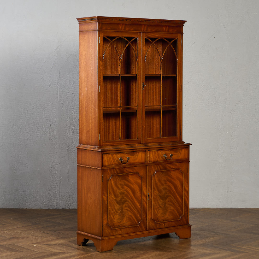 英国 クラシック エドワーディアン ブックケース 食器棚