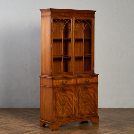 英国 クラシック エドワーディアン ブックケース 食器棚