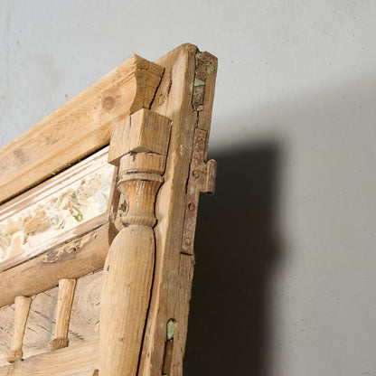 英国 アンティーク 両開き 鉄格子 ウッド ドア 2点セット