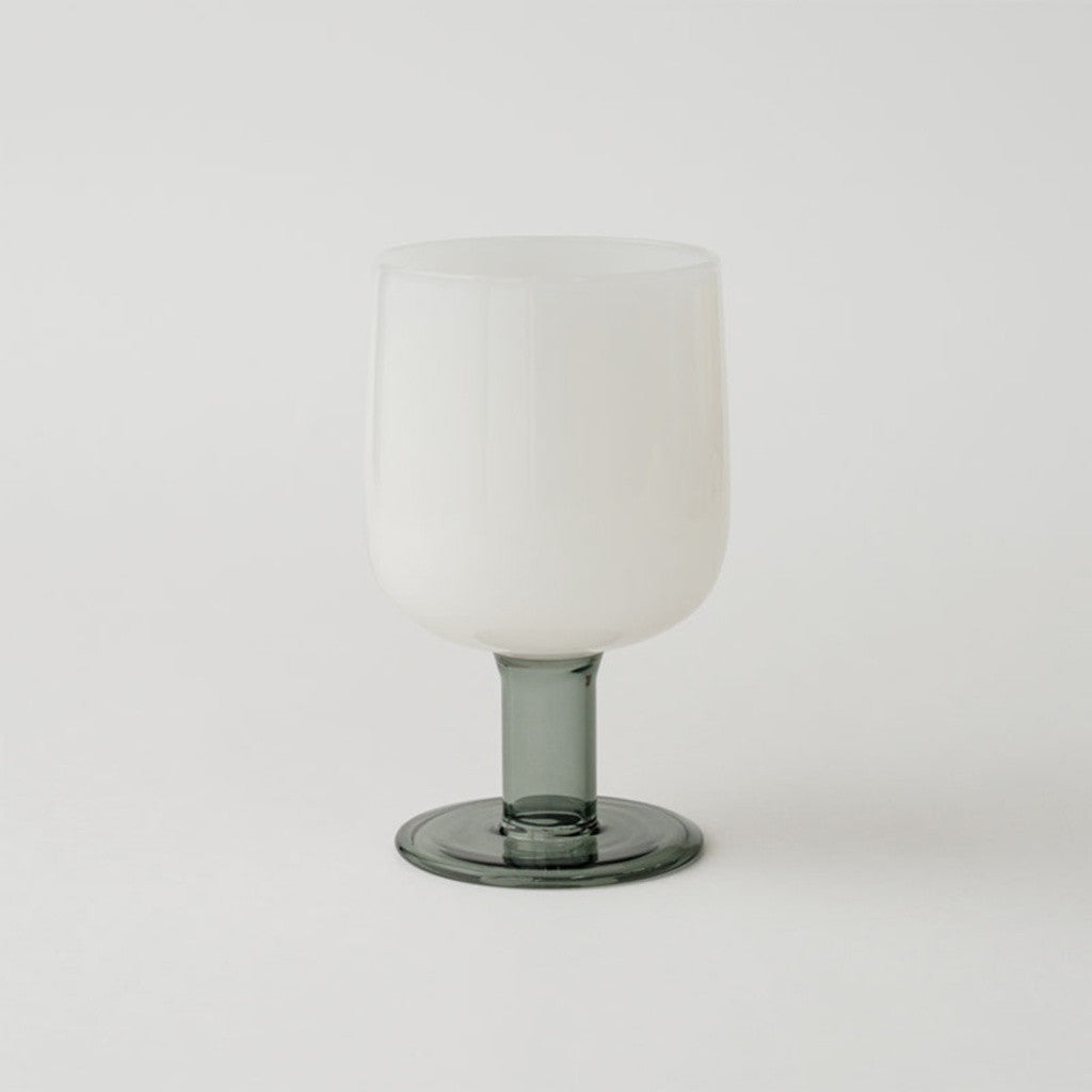 TWO TONE WINE GLASS / White×Glay