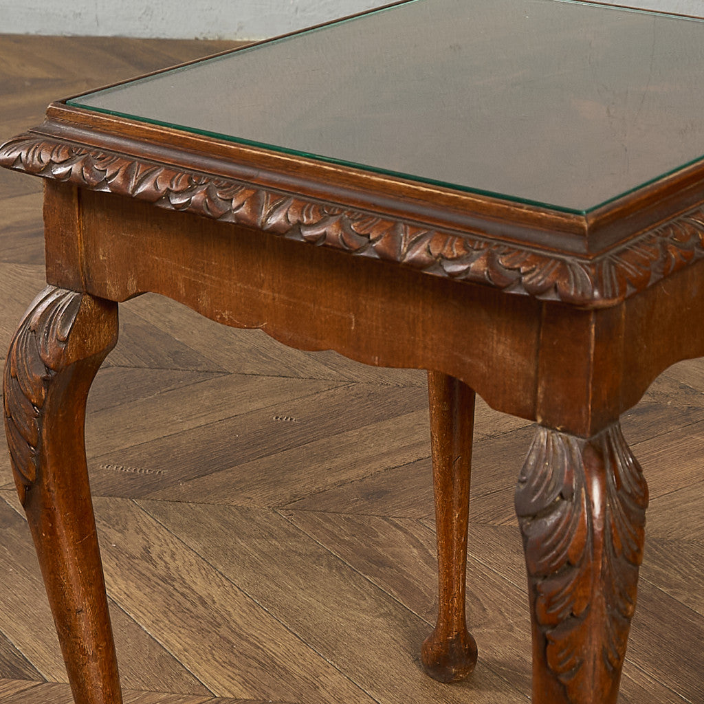 英国 クラシック ガラストップ ネストテーブル