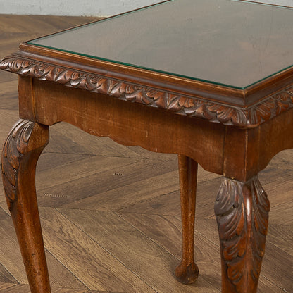 英国 クラシック ガラストップ ネストテーブル