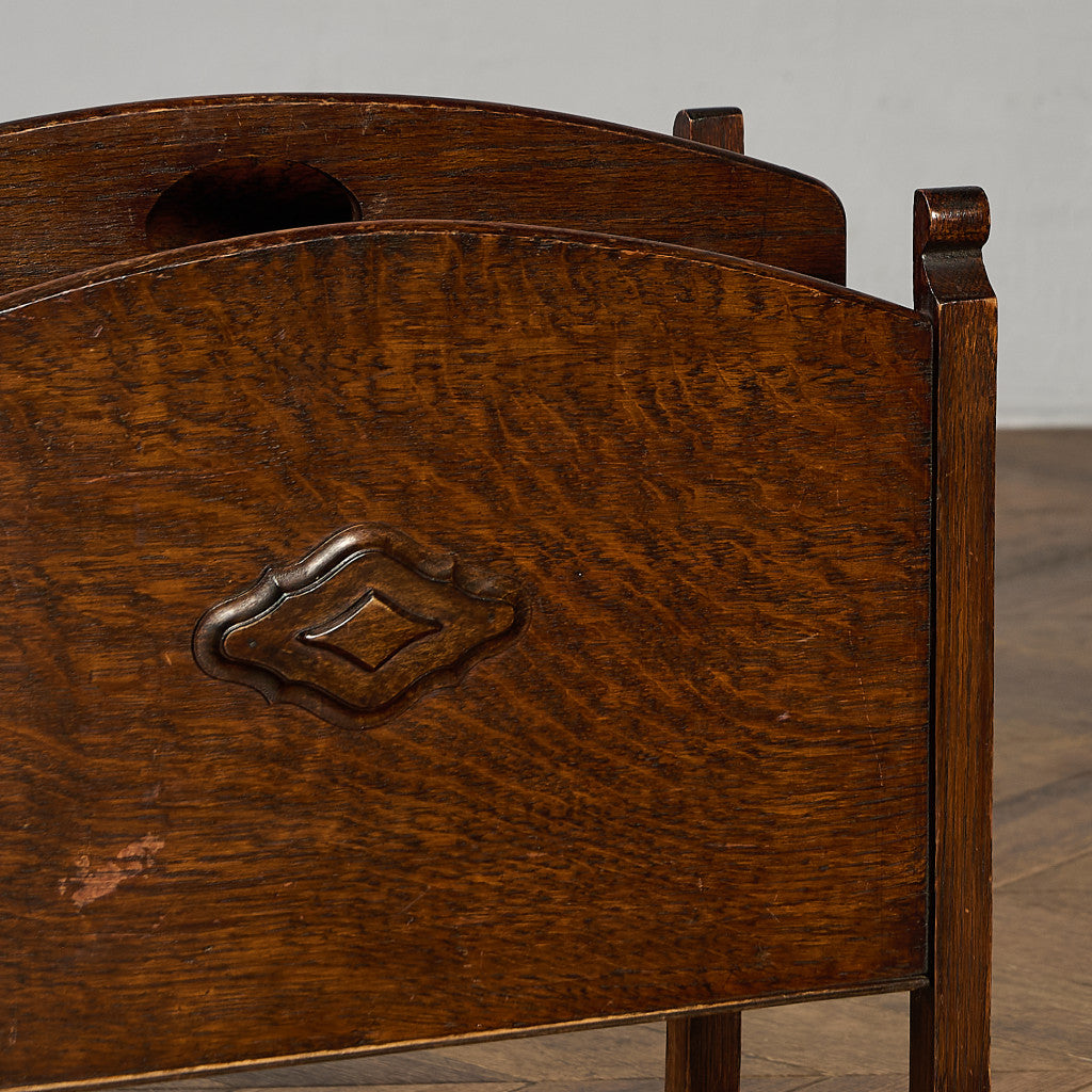 英国 クラシック オーク材 マガジンラック