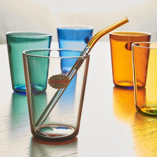 TWO TONE GLASS STRAW / Gray × Amber