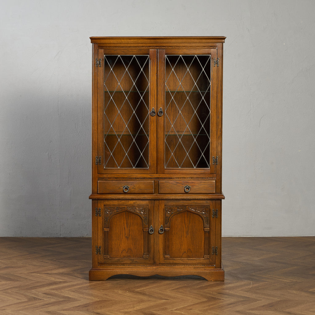 英国 クラシック オーク材 ブックケース