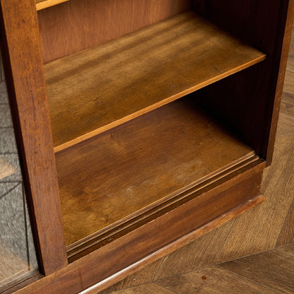 英国 ヴィンテージ ナロー ガラス ブックケース 食器棚