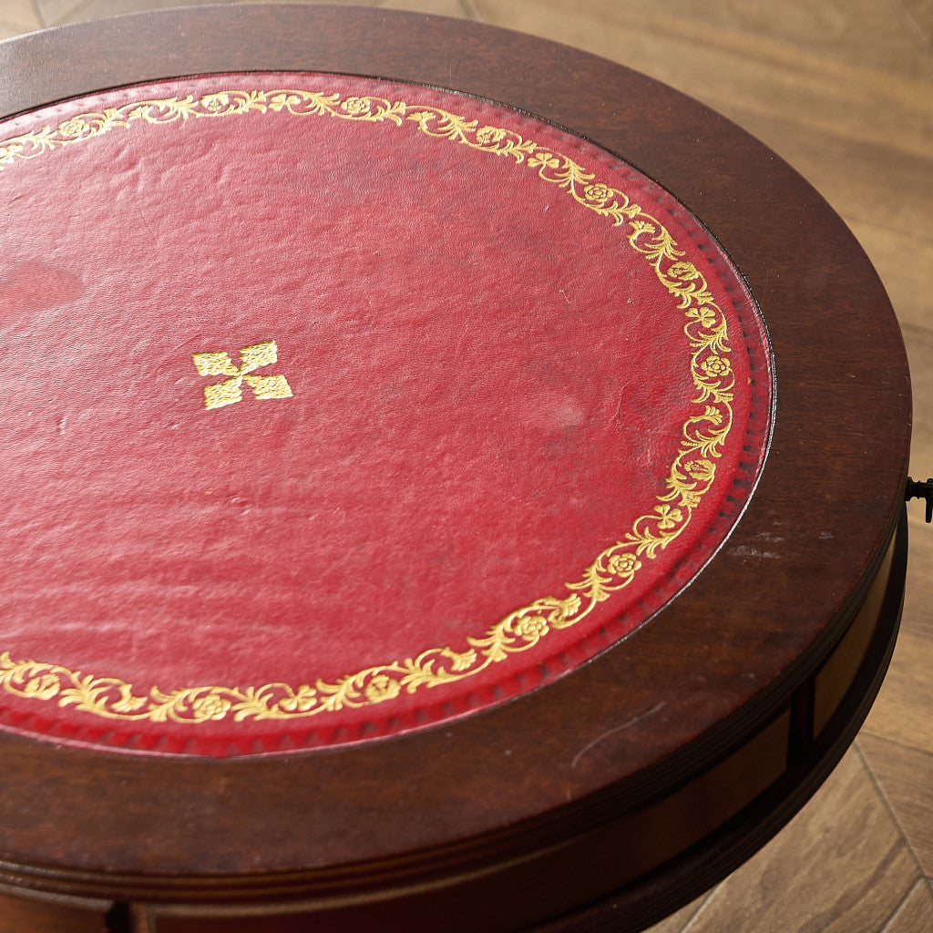 英国 クラシック リージェンシー 様式 ドラムテーブル
