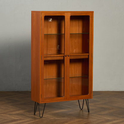 Fresco ガラス ブックケース カスタム アイアン ヘアピンレッグ