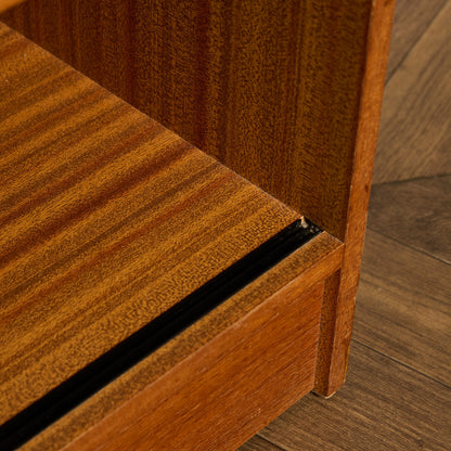 英国 ヴィンテージ ナロー ガラス ブックケース 食器棚