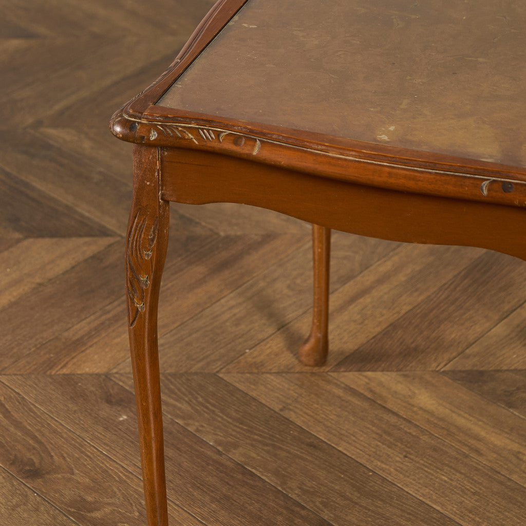 英国 クラシック ガラストップ ネストテーブル #95562