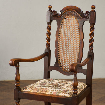 英国 クラシック 籐張り アームチェア
