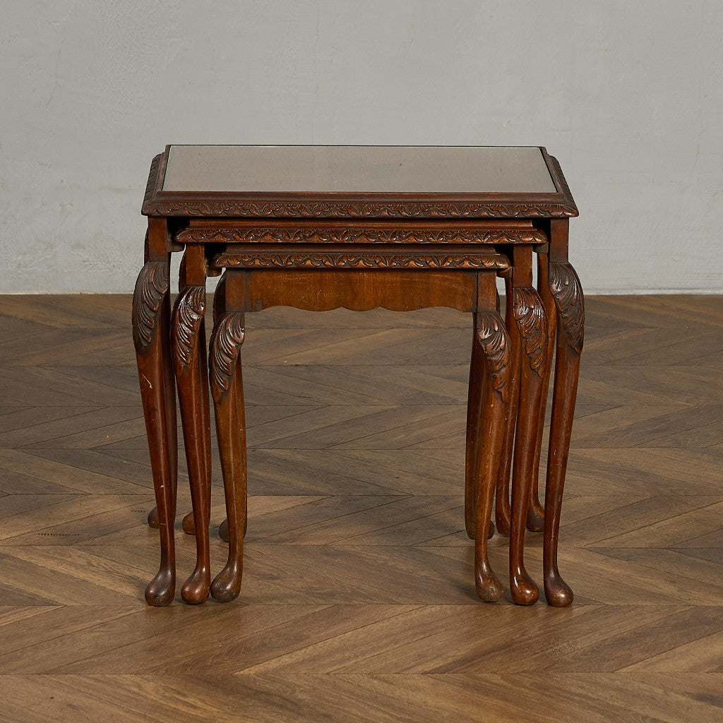 英国 クラシック ガラストップ ネストテーブル #97961 – camori