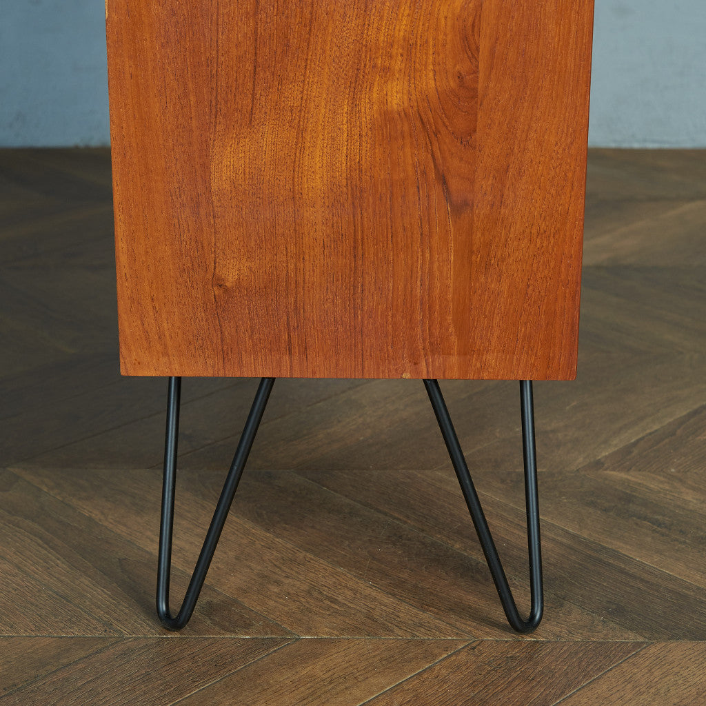 デンマークヴィンテージ オープンブックケース / カスタム アイアンヘアピンレッグ