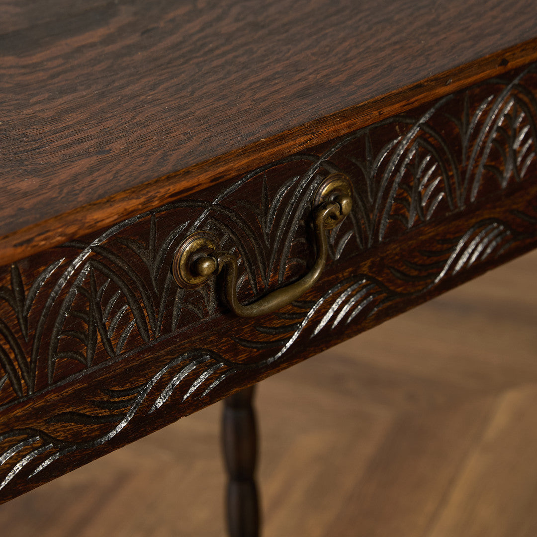 英国 クラシック オーク材 サイドテーブル