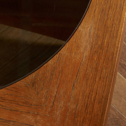 ヴィンテージ スツール付き ガラストップ センターテーブル