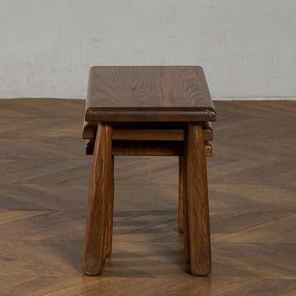 オランダ製 オーク無垢材 ネストテーブル